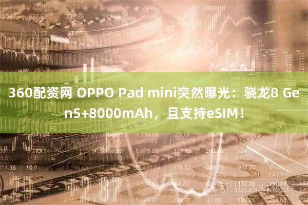 360配资网 OPPO Pad mini突然曝光:骁龙8 Gen5+8000mAh,且支持eSIM!