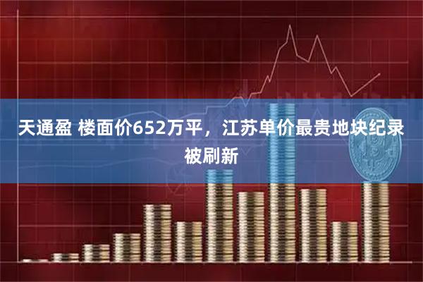 天通盈 楼面价652万平，江苏单价最贵地块纪录被刷新