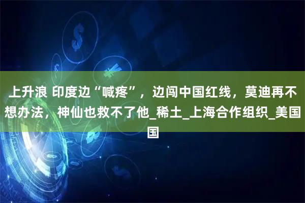 上升浪 印度边“喊疼”，边闯中国红线，莫迪再不想办法，神仙也救不了他_稀土_上海合作组织_美国